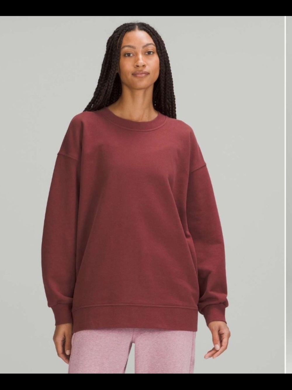 Lululemon Perfectly Oversized Crew In Smoky Red Size 20